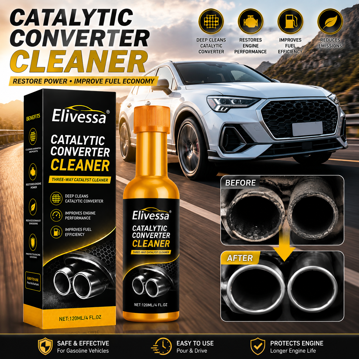 Elivessa™ Catalytic Converter Cleaner & Fuel Saver