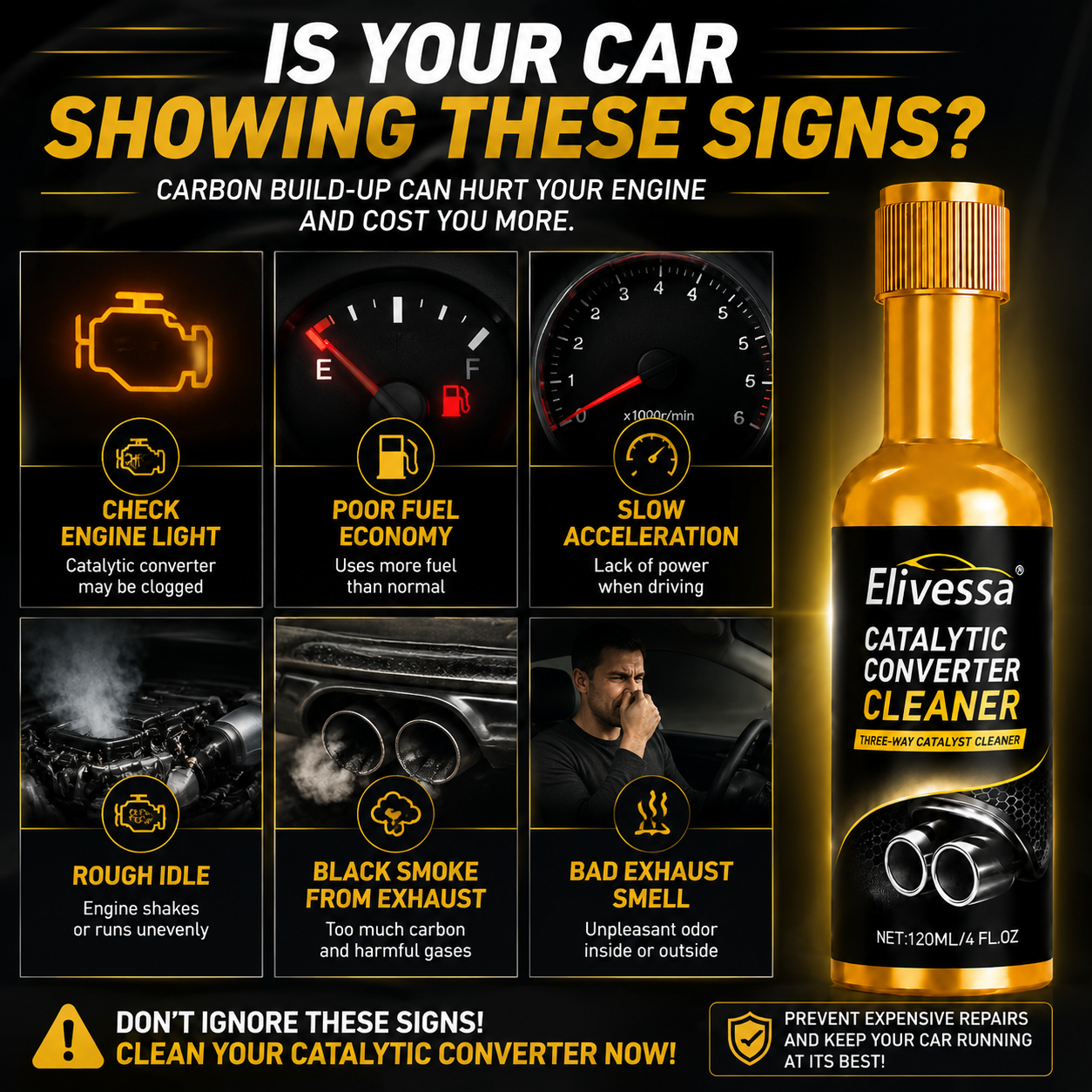 Elivessa™ Catalytic Converter Cleaner & Fuel Saver