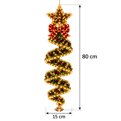 Christmas Tree Spiral Light approximate dimensions: 80 cm high by 15 cm wide